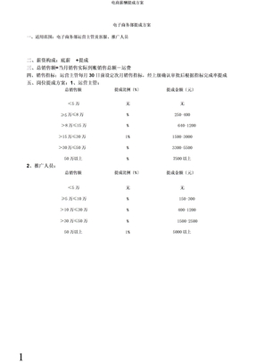 电商薪酬提成方案
