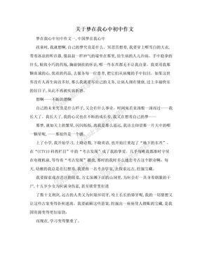 关于梦在我心中初中作文