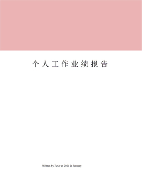 个人工作业绩报告