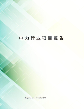 电力行业项目报告