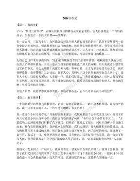 500字作文