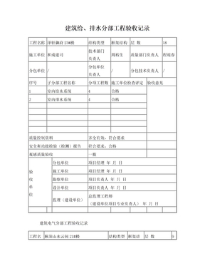 分部、分项表格