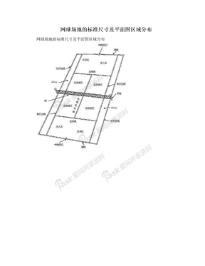 网球场地的标准尺寸及平面图区域分布