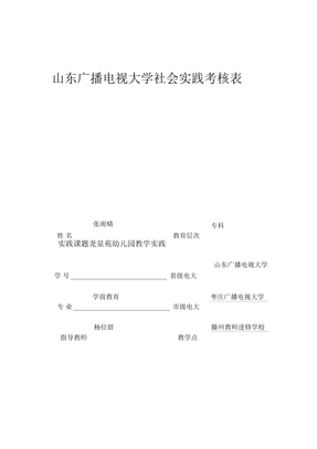 社会实践考核表