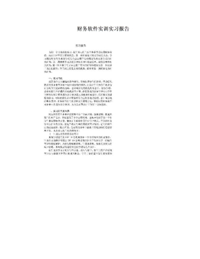 财务软件实训实习报告