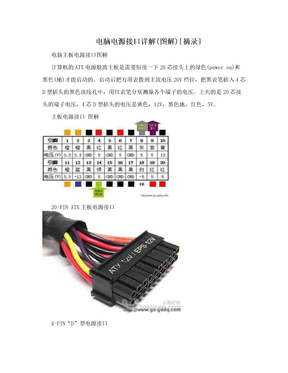 电脑电源接口详解(图解)[摘录]