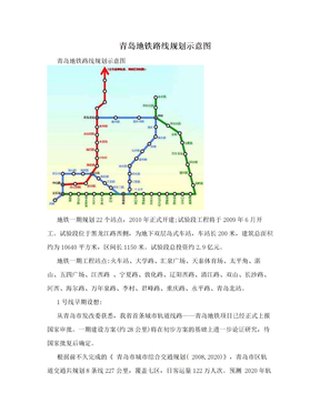 青岛地铁路线规划示意图