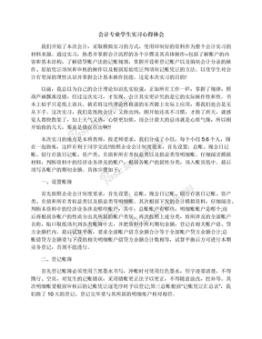 会计专业学生实习心得体会