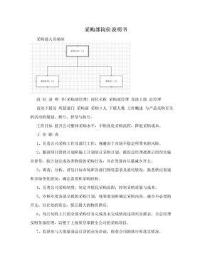 采购部岗位说明书