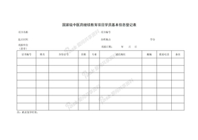 国家级中医药继续教育项目学员基本信息登记表-2