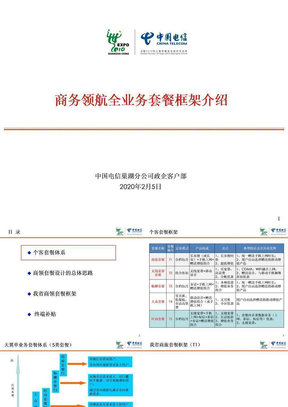 中国电信商务领航全业务套餐框架介绍