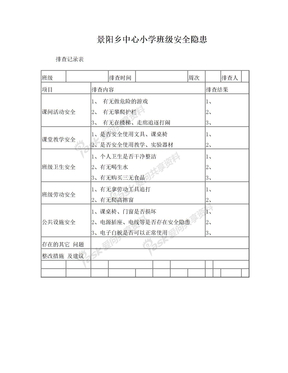 班级安全隐患排查记录