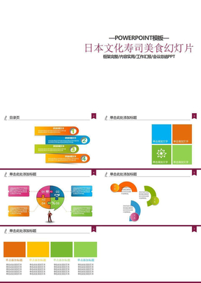 日本礼仪美食旅游文化ppt动态模板