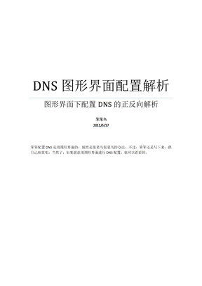 DNS图形界面解析配置