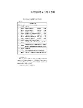 工程项目质量月报-6月份