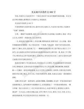 美无处不在的作文800字