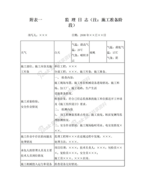 监理日志填写规范及打印本