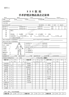 手术护理记录单