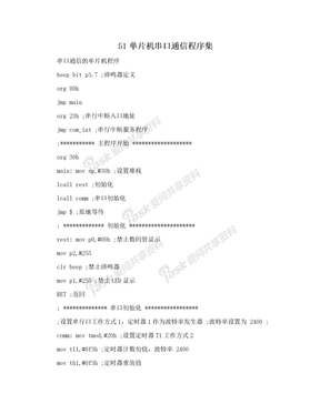 51单片机串口通信程序集