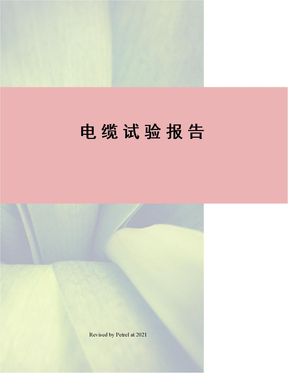 电缆试验报告