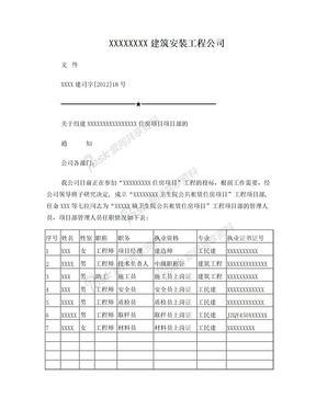 项目任职红头文件