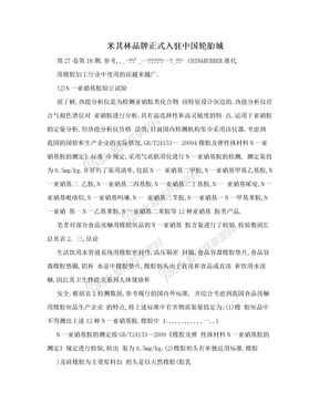 米其林品牌正式入驻中国轮胎城
