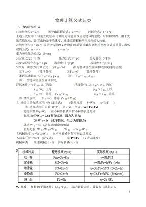 物理计算公式归类