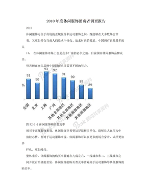 2010年度休闲服饰消费者调查报告