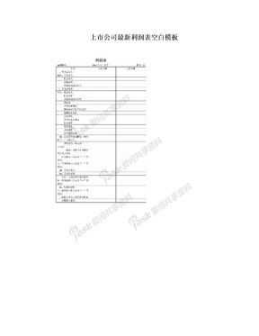 上市公司最新利润表空白模板