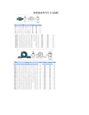 带座轴承型号尺寸[试题]