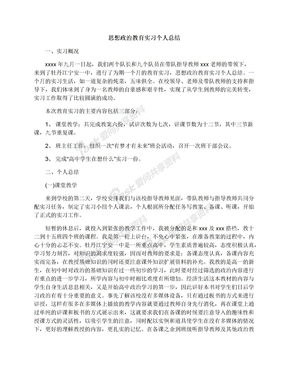 思想政治教育实习个人总结