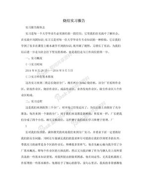 烧结实习报告