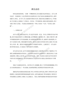 班长总结