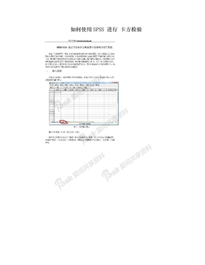 如何使用SPSS 进行 卡方检验