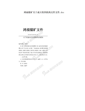 鸿福煤矿关于成立组织机构文件文件.doc