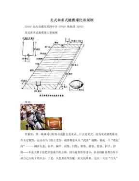 美式和英式橄榄球比赛规则