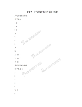 [业务]乒乓球比赛对阵表218(2)