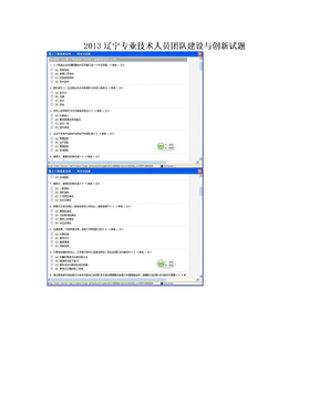 2013辽宁专业技术人员团队建设与创新试题