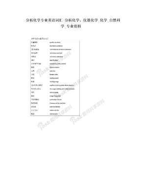 分析化学专业英语词汇-分析化学、仪器化学_化学_自然科学_专业资料