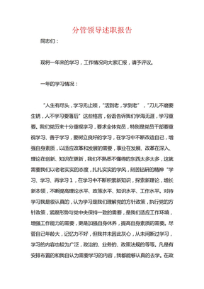 分管领导述职报告