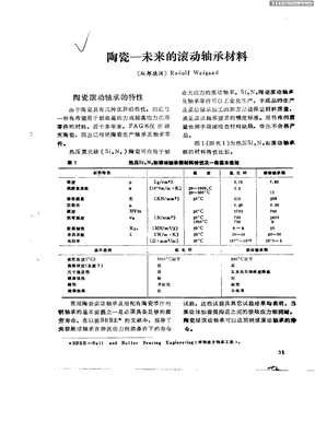 陶瓷—未来的滚动轴承材料