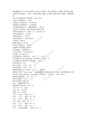 IE8快捷键大全