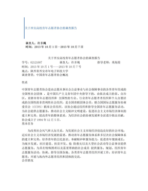 关于青年志愿者协会的调查报告