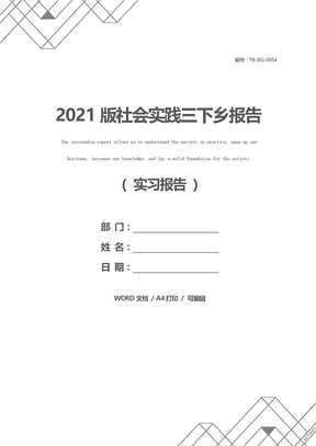 2021版社会实践三下乡报告