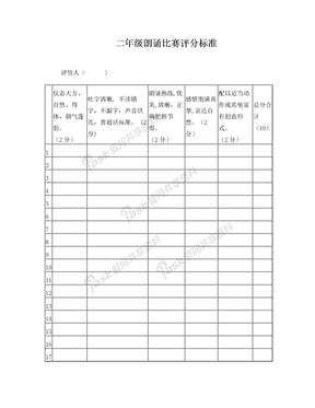 二年级朗诵比赛评分标准