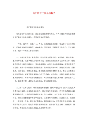 电厂转正工作总结报告