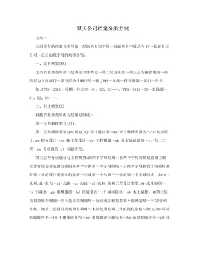 景天公司档案分类方案