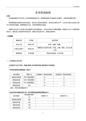 业务员提成方案