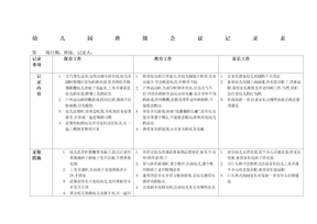 幼儿园班级会议记录表