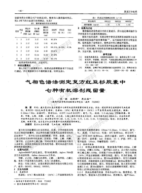 气相色谱法测定复方红豆杉胶囊中七种有机溶剂残留量